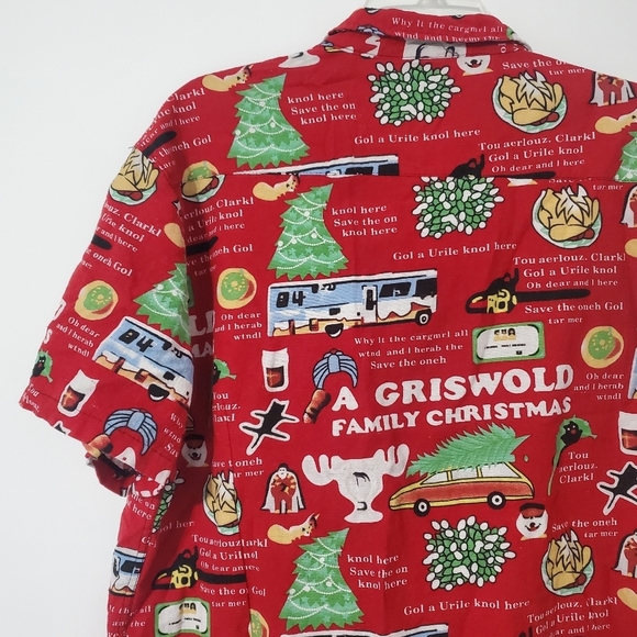 Griswold Family Christmas National Lampoons Button Down Short Sleeve Shirt 3XL - Picture 11 of 15